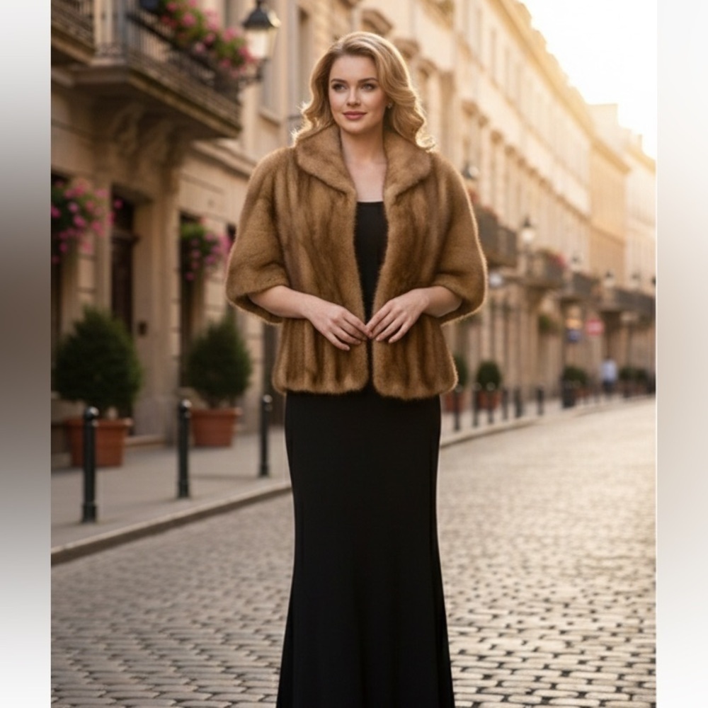 Mink fur wrap size M-L